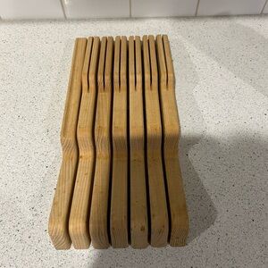 Bamboo Wood Knife Drawer Organizer